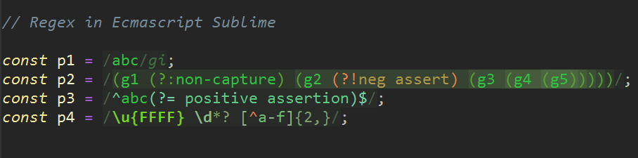 Excelsior regex example