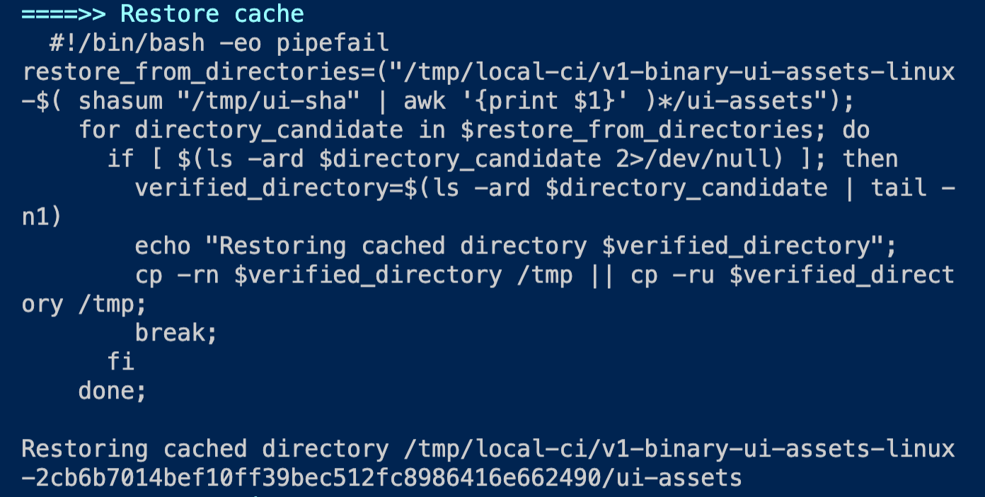 Editor with restore cache