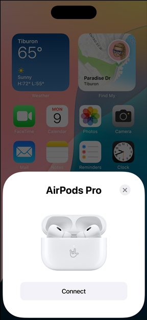 Un iPhone asociat cu un set de căști AirPods Pro cu gravură personalizată.
